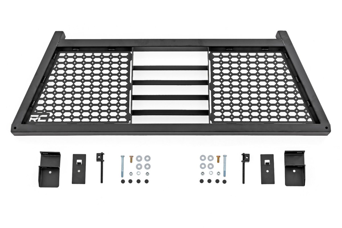 Ram 1500 Headache Rack - Rough Country - Dual Molle Panels - Gloss Black - '19-'26
